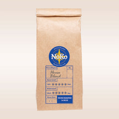 A bag of North Koffee House Blend roasted beans