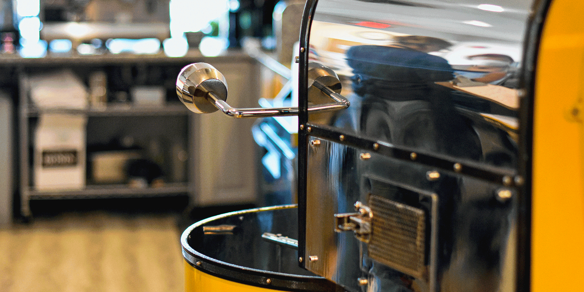 North Koffee Roaster with shop reflections