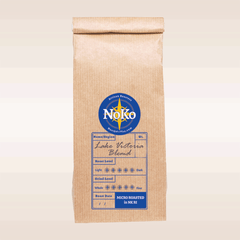 North Koffee's Lake Victoria Blend roasted coffee in a bag.